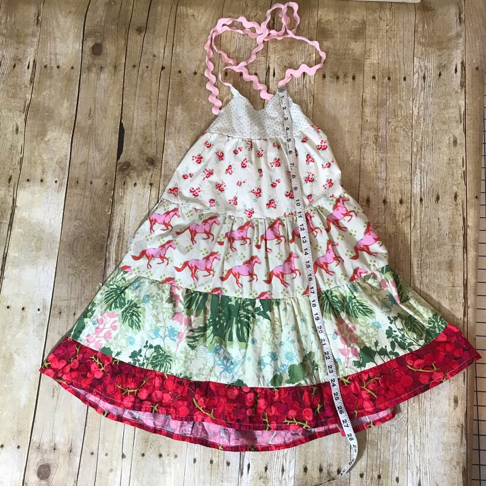 Adorable patchwork floral girls sundress euc